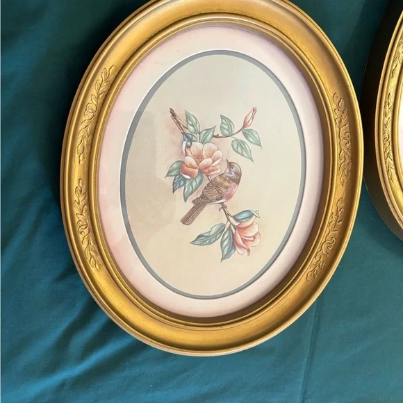 Gold Oval Framed Bird Art Set - Picture 7 of 8